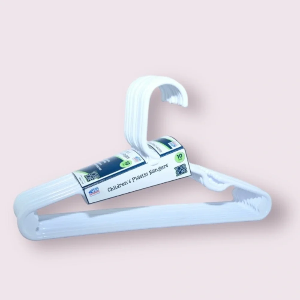 Your Zone Children's Clothing Hangers, 10 Pack, White, Sizes Up to 8 - 2 Sets